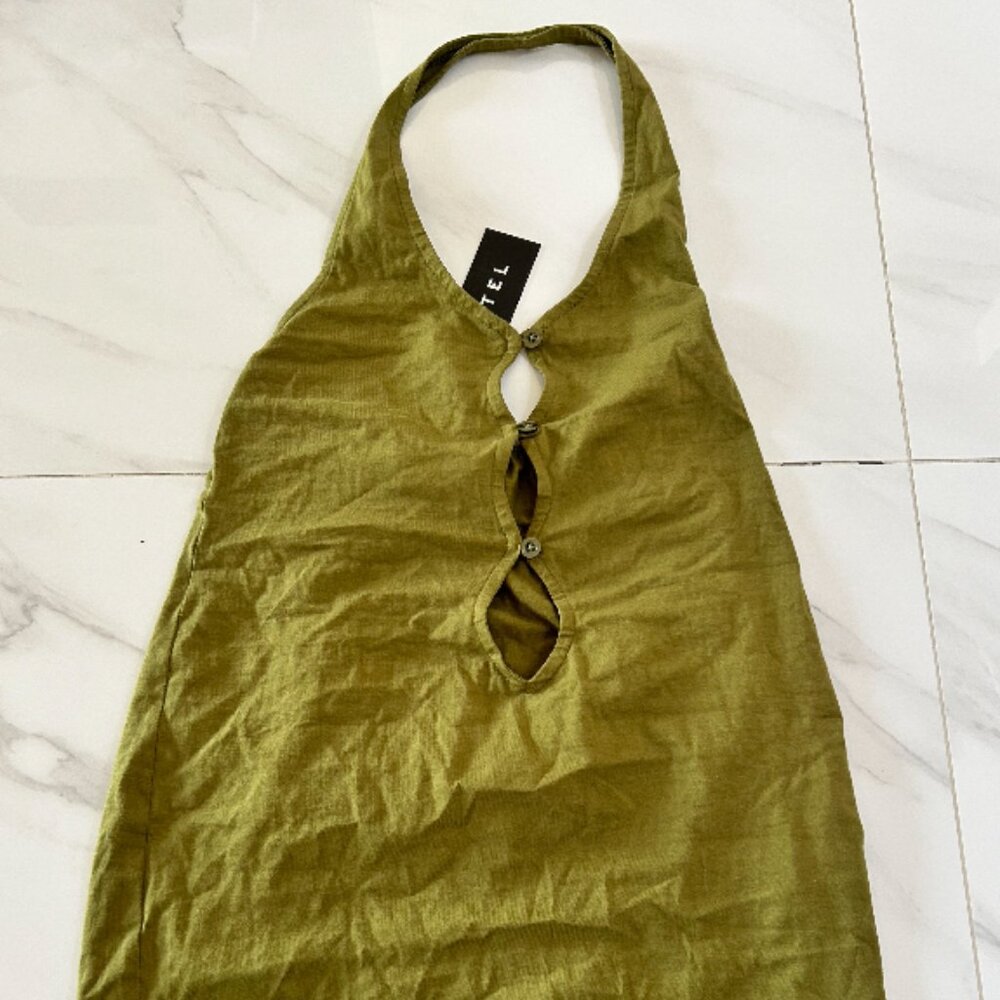 Green Halter Cut-Out Motel Rocks Mini Dress